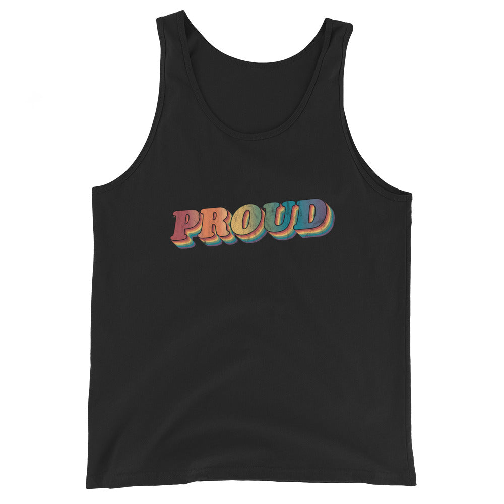 Camiseta sin mangas unisex con orgullo retro