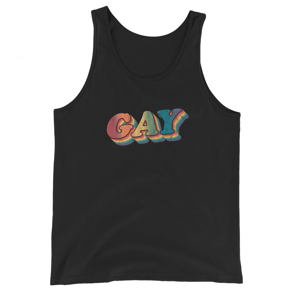 Camiseta sin mangas unisex retro gay