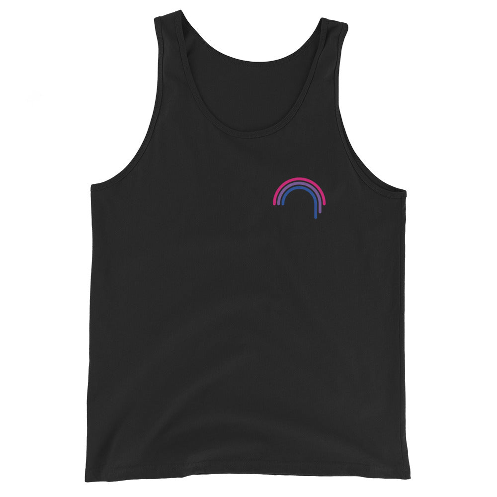 Camiseta sin mangas unisex bisexual con goteo de arcoíris