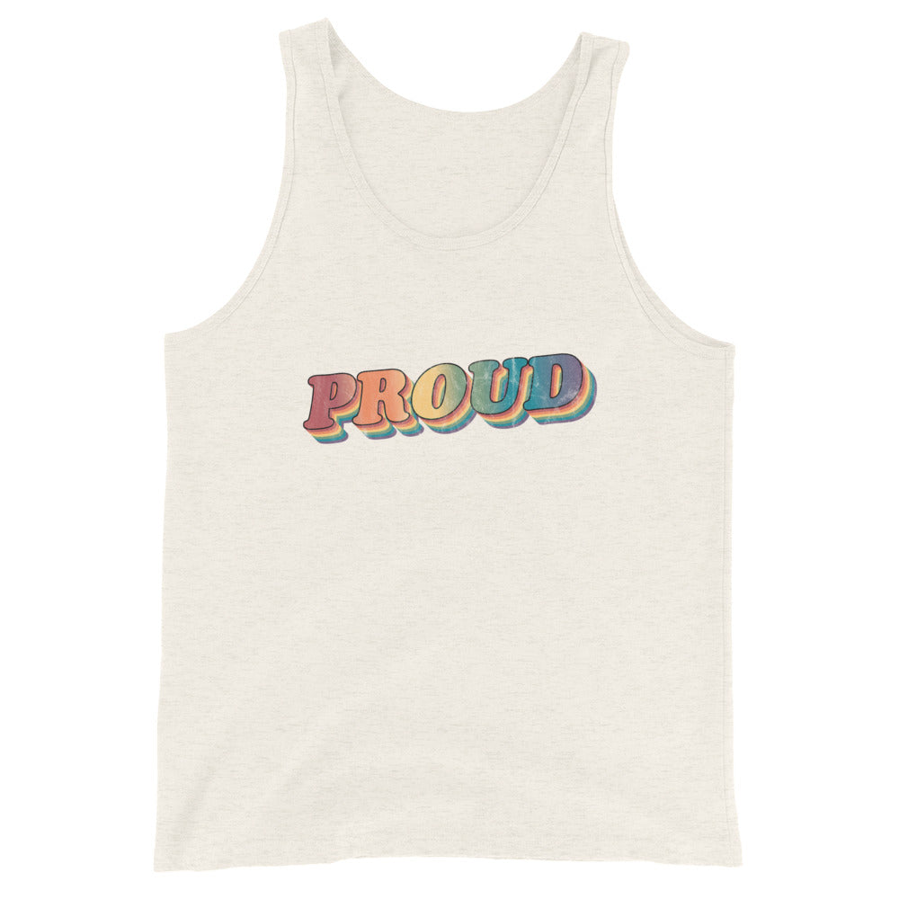 Camiseta sin mangas unisex con orgullo retro