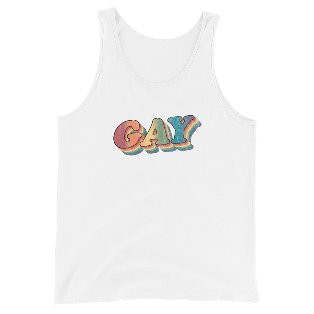 Camiseta sin mangas unisex retro gay