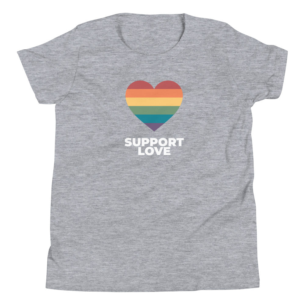Camiseta juvenil con el mensaje "Apoya a Love Heart"