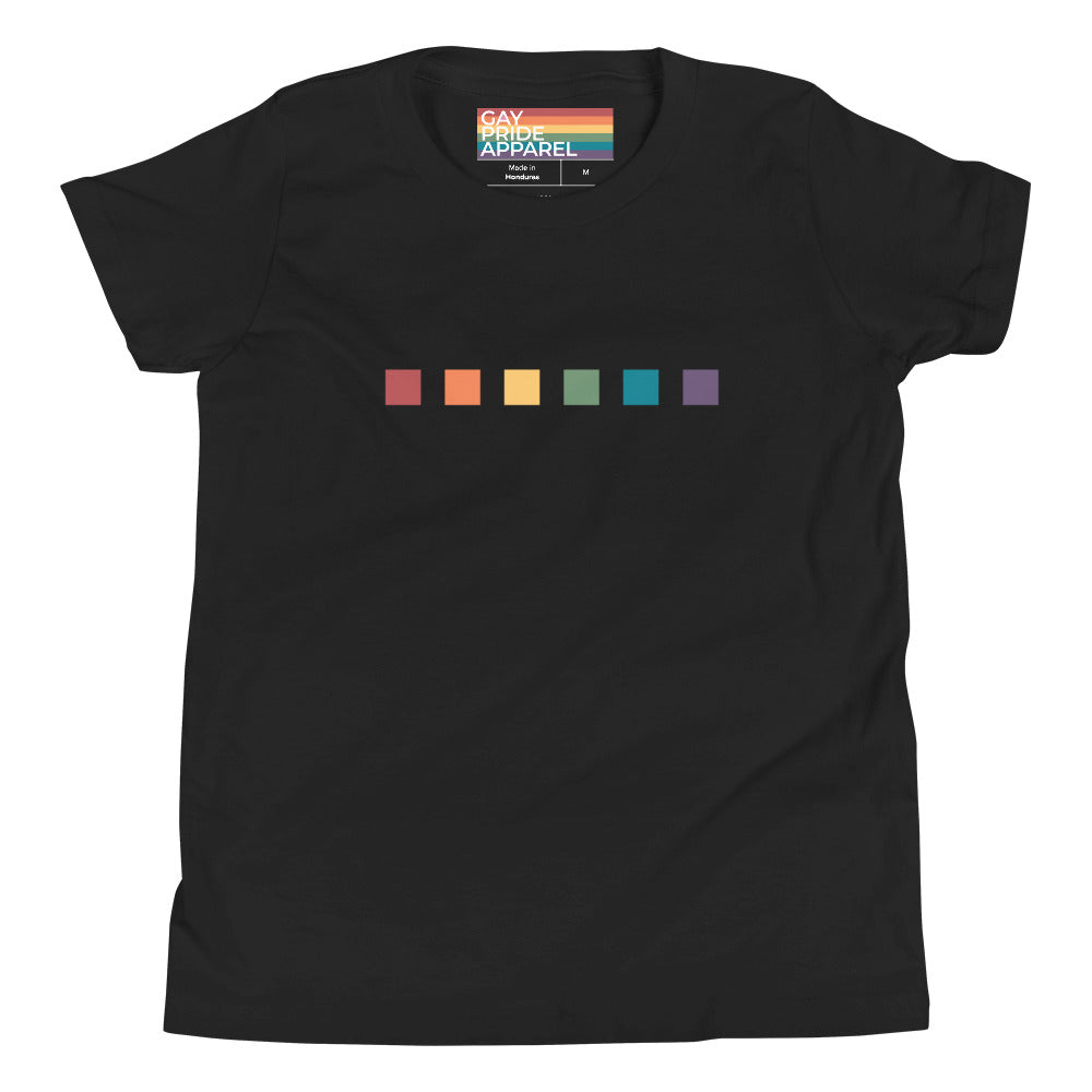 Camiseta juvenil con cuadrados de arcoíris