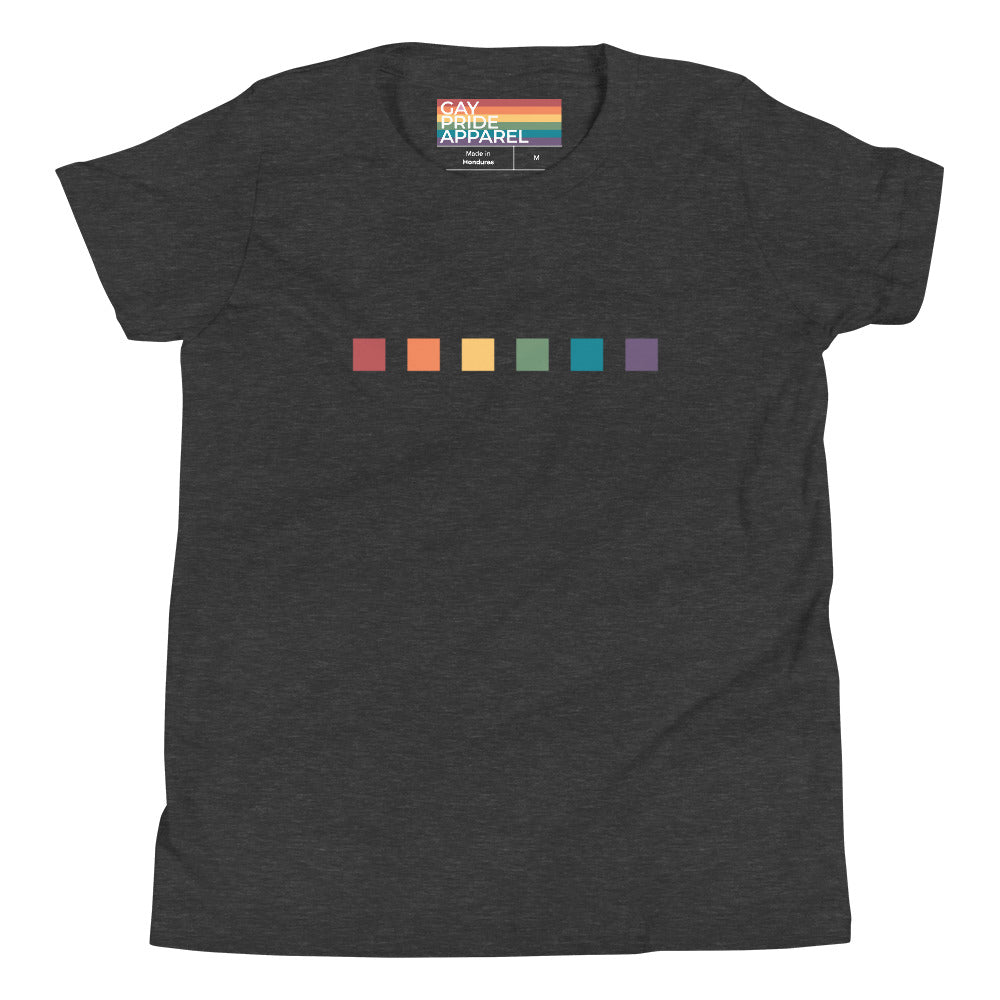 Camiseta juvenil con cuadrados de arcoíris